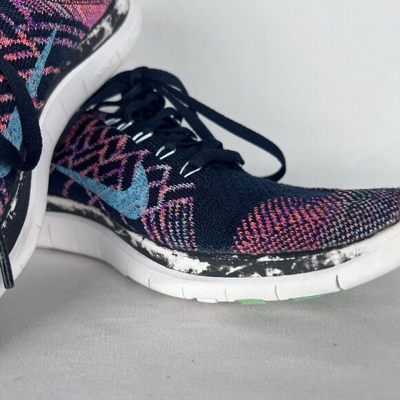 Nike Free RN Flyknit Running Shoes Fire Pink Grape Womens Size 8 - Picture 4 of 8